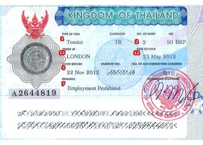 Thailand Visa example